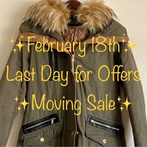 Guess Faux Fur Trim Anorak Jacket in Olive Green